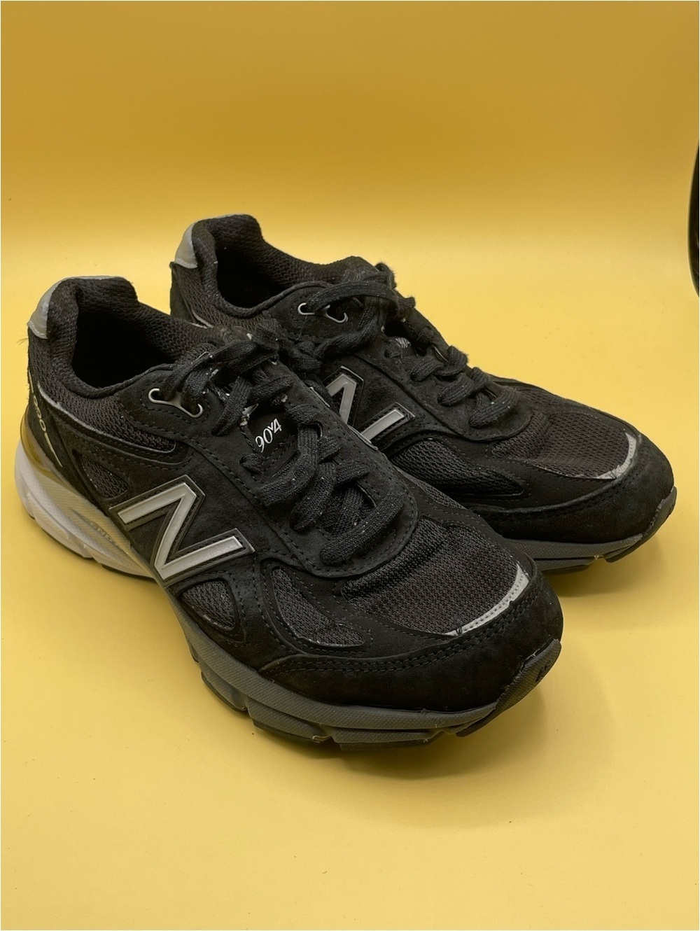 the New Balance Women's 990v4 Made in USA "Black Silver"